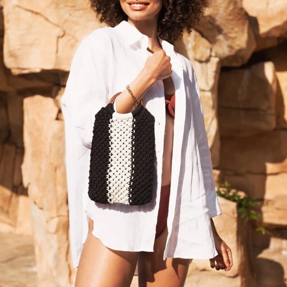 LAUDE THE LABEL Gabby Mini Macrame Bag Rachel Zoe - Picture 2 of 10